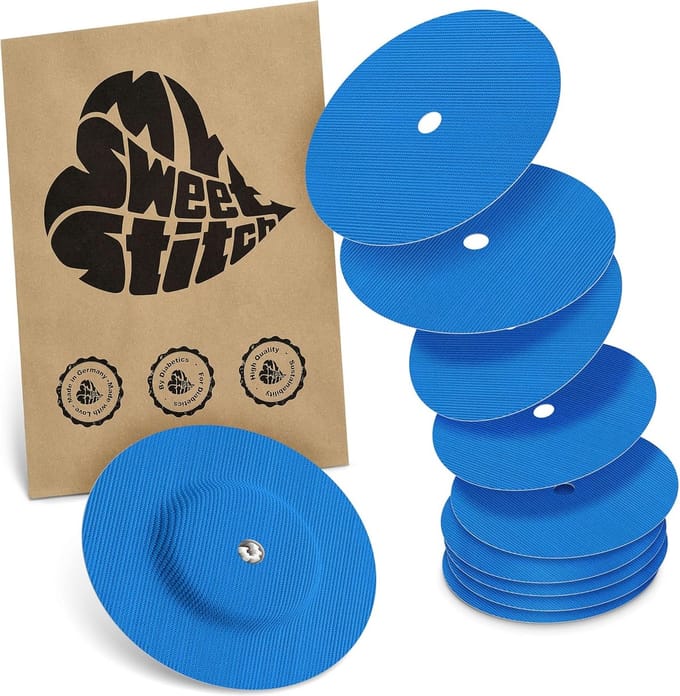 Sensor Pleisters - Huid Plakkers - Zeker Dragen - Ventilatiegat - 65mm Buiten - Blauw