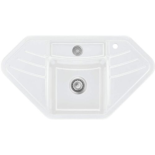 Systemceram Keradomo Vega corner inset sink with excenter operation , incl. tap hole 503402-12