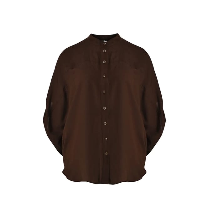 Langarmhemd mit Mao-Kragen dames Mat Fashion