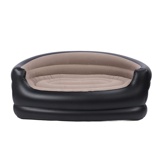Chaise Gonflable PVC et Velours Imperméable Confortable Portable Canapé Gonflable pour Extérieur gray