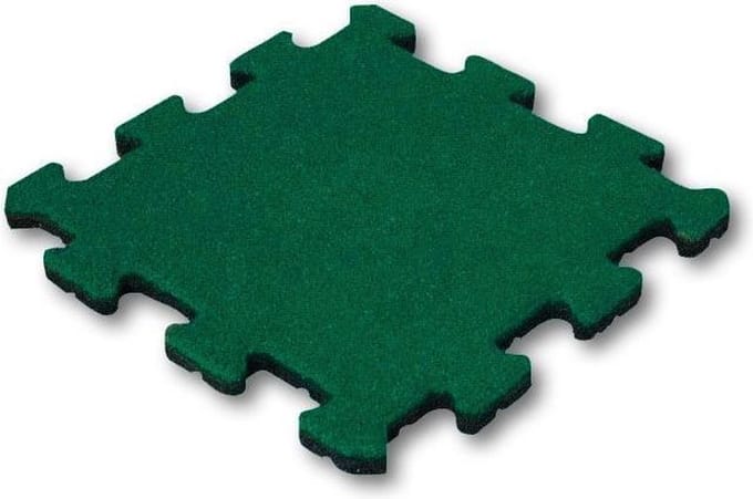 Rubber tegel 25mm 50x50 cm Groen - Puzzelsysteem Middenstuk