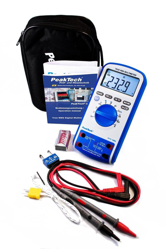 Peaktech 3410 - trms multimeter - 1000V AC/DC - 10A AC/DC - CAT IV 600V