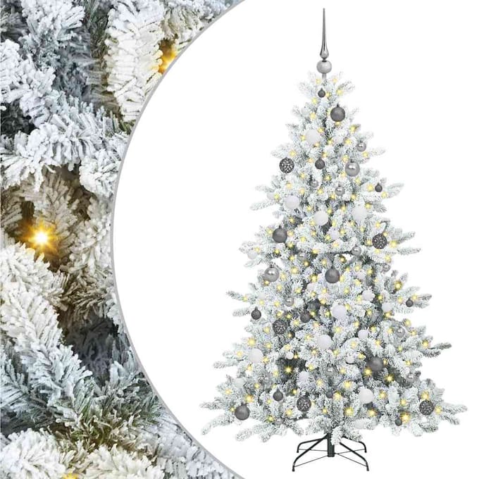 vidaXL Kunstmatige Inklapbare Kerstboom Wit 180 cm PVC en staal