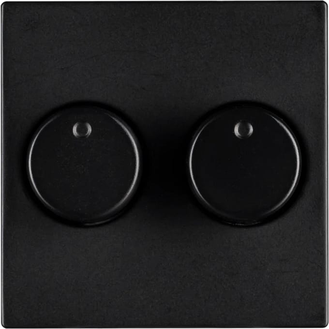 EMhub centraalplaat dimmerknop duo - Neo55/Vivo55 mat zwart (4090033)