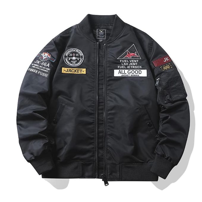 Veste brodée en coton Air Force Ma1 Pilot Jacket Veste de vol pour homme M gray