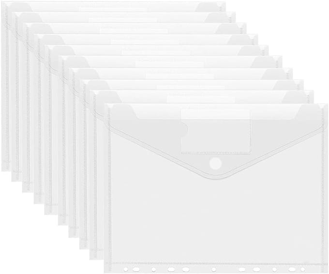 Verpakking van 20 A4-documententassen voor archivering, A4-documententassen, transparante documententassen, waterdichte documentenorganizers