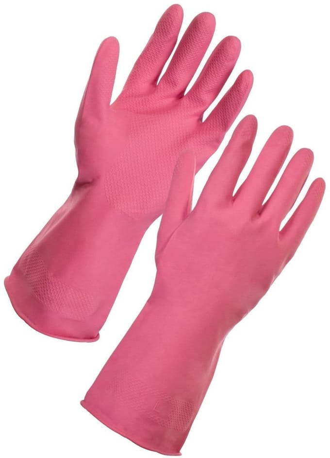 Roze Herbruikbare Schoonmaak Handschoenen (small)
