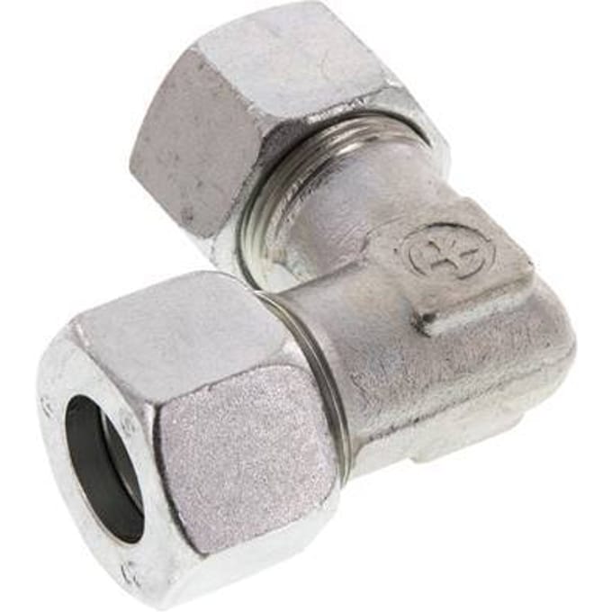 20S Verzinkt Stalen Elbow 90deg Snijring 400 Bar DIN 2353