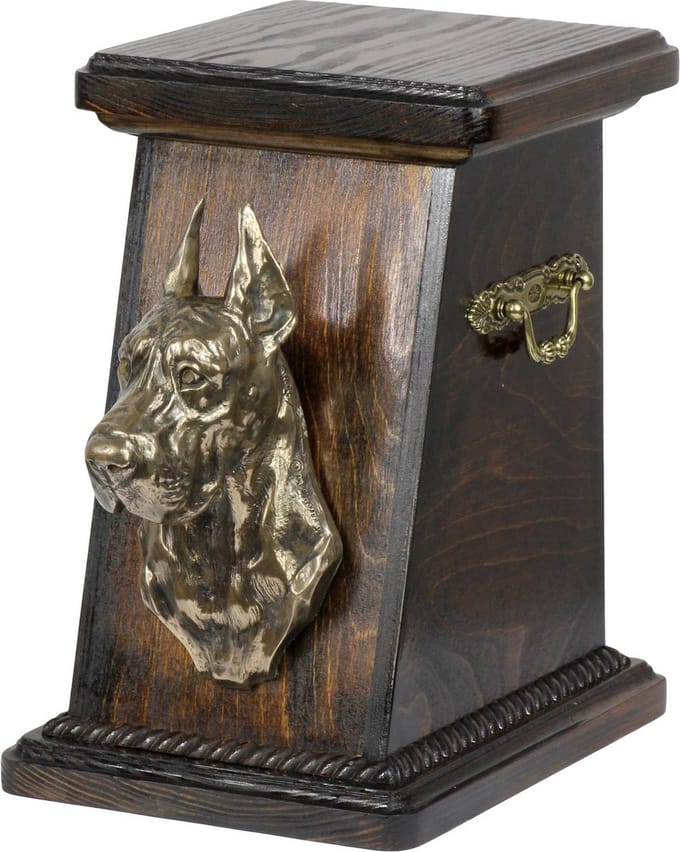 Elegante urn voor hondenas met beeld van een Deense Dog