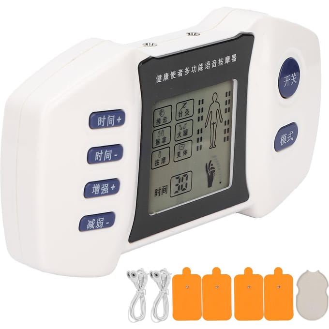 Multifunctionele Pulse Massager Elektrische Digitale Pulse Massager Pulse Spierstimulator met Stem gray