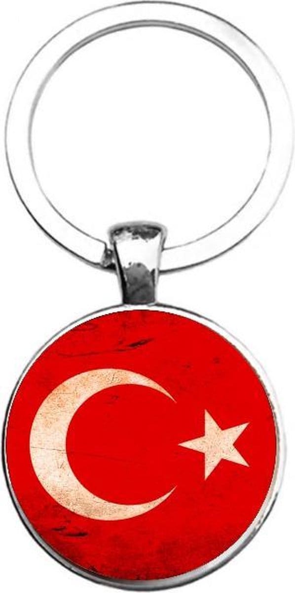 Sleutelhanger Glas - Vlag Turkije