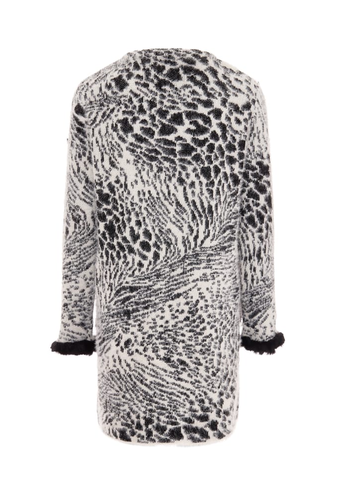 Faina Vest Dames wol wit zwart