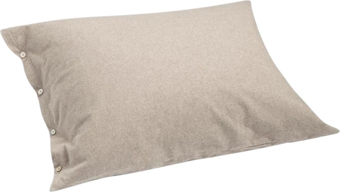Yumeko kussensloop flanel stone bruin 60x70 - Biologisch & ecologisch - 1 stuk
