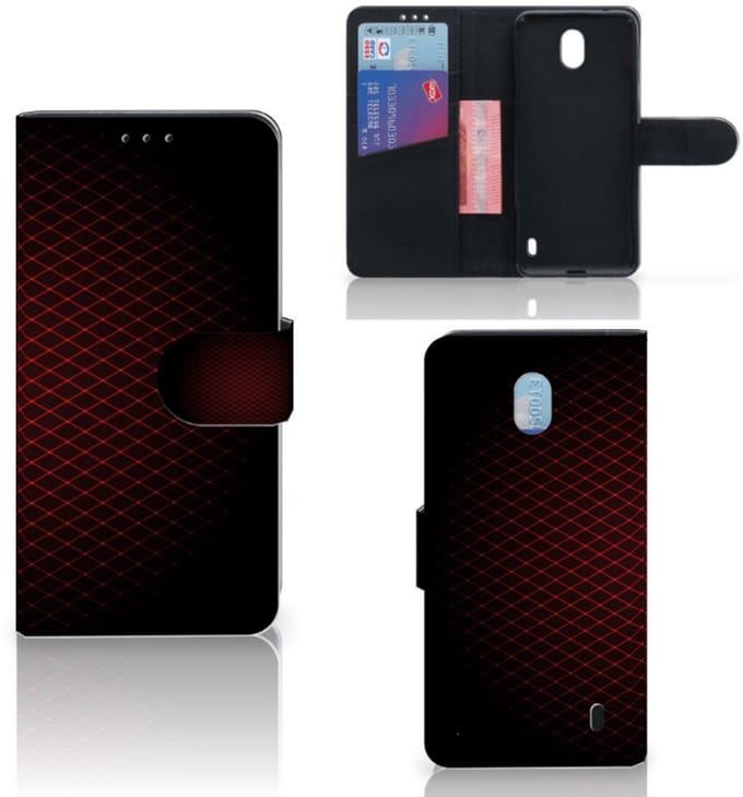 Nokia 1 Plus Telefoon Hoesje Geruit Rood