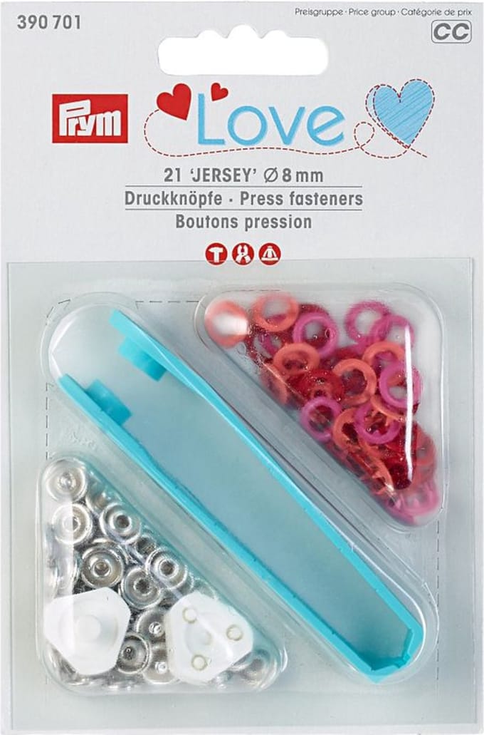 Prym Love Drukknopen Jersey Color 8 mm rood 21 st. - Drukknopen Jersey - Prym