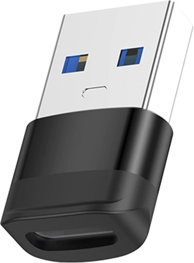 USB 3.0 naar USB-C female - adapter connector kabel - Compact - 5Gbps - zwart