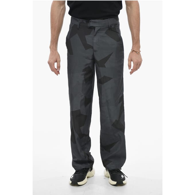 Losse camouflage LIAM-broek in zwart, grijs
