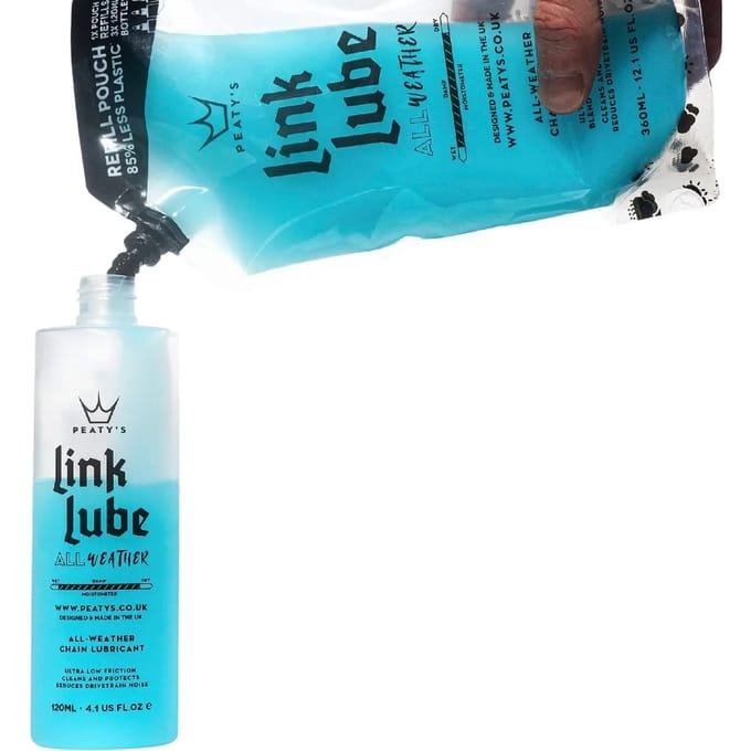 Navulling van smeermiddel voor alle omstandigheden Peaty's Link Lube