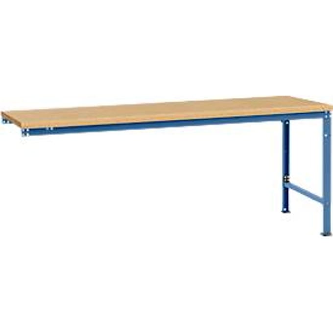 Manuflex aanbouwtafel UNIVERSAL Speciaal, tafelblad multiplex, 2000 x 1000, briljantblauw