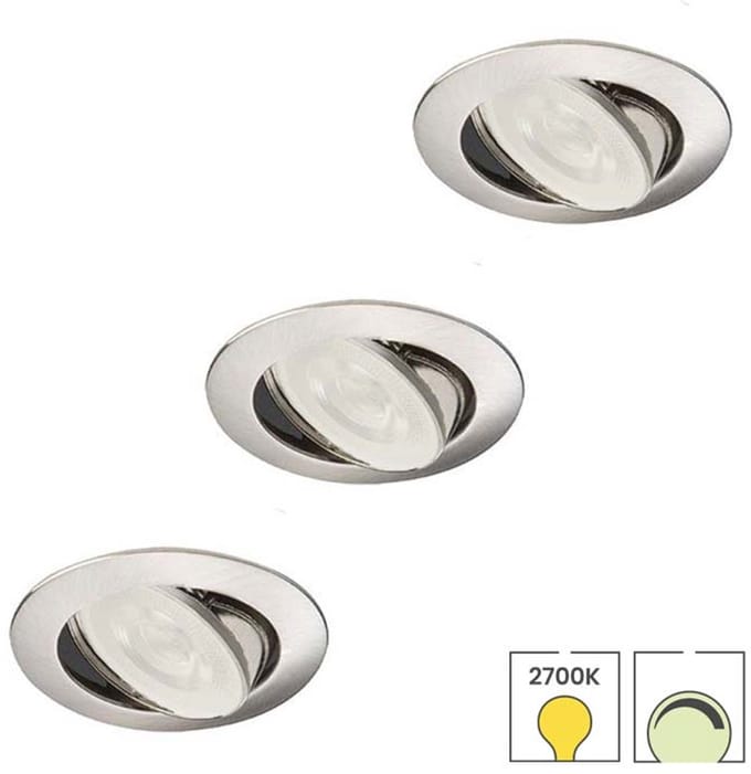 Lybardo - Inbouwspots extra klein 3-pack - Kantelbaar + LED Spot 3.5W - Dimbaar - Warmwit Licht