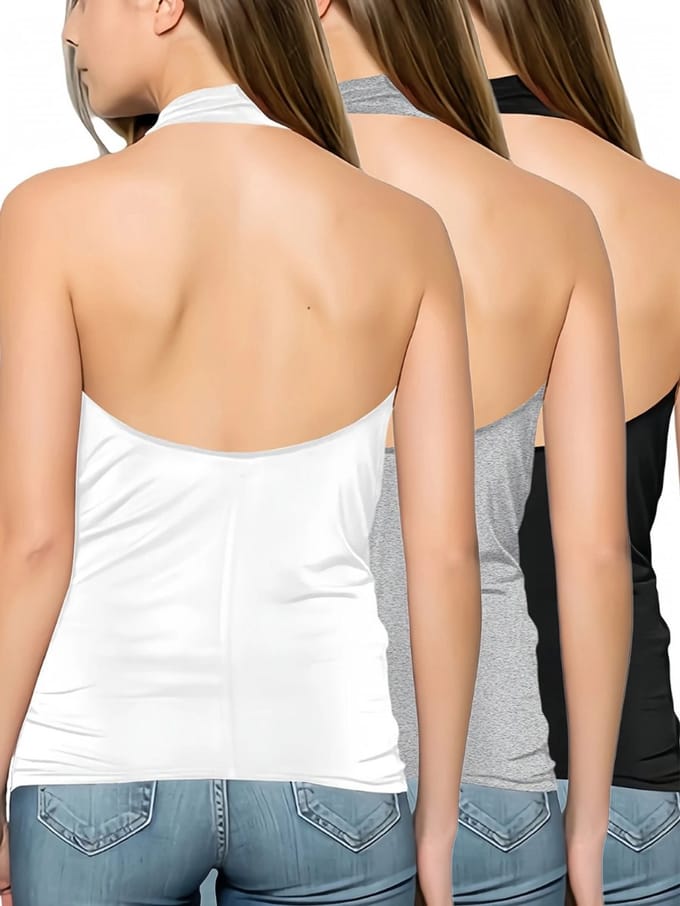 Bovista Open Rug Top - Backless - Body - Jurk - Shirt - 3 Pcs - Gemengd - Maat S