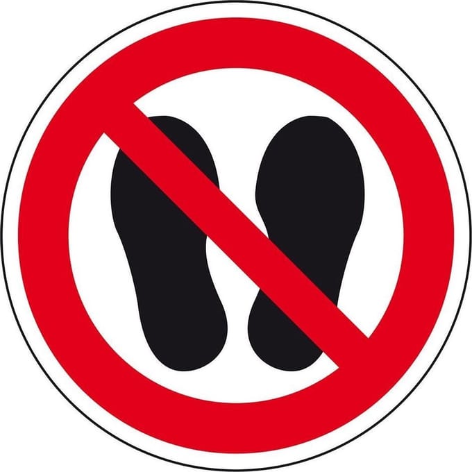 Verboden te betreden sticker - ISO 7010 - P024 100 mm