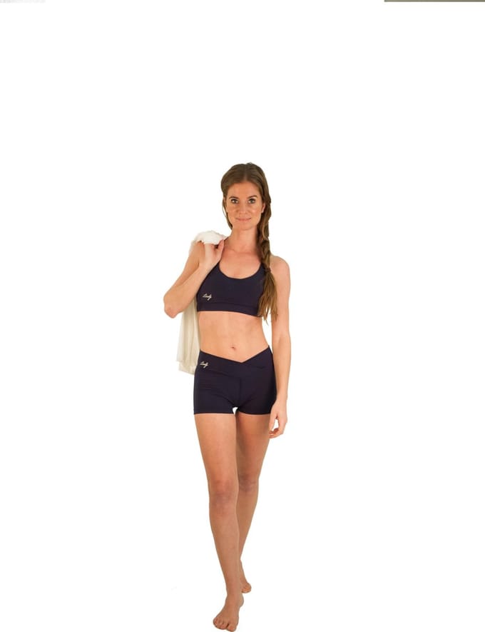 Sport broek-yoga broek-short-navy blauw- extra small