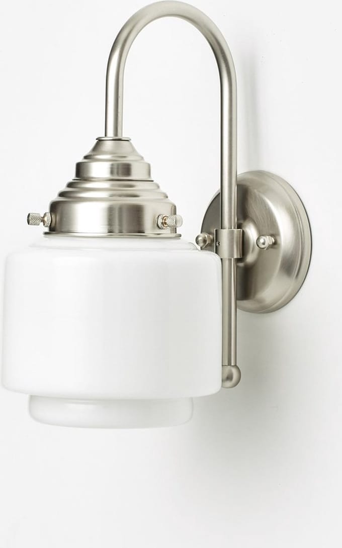 Wandlamp Getrapte Cilinder Small Meander Matnikkel - Art Deco Trade