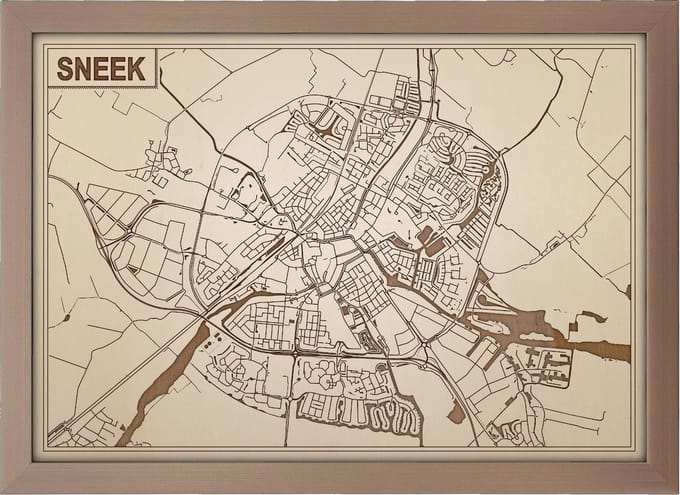 Decoratief Beeld - Houten Van Sneek - Hout - Bekroned - Bruin - 21 X 30 Cm