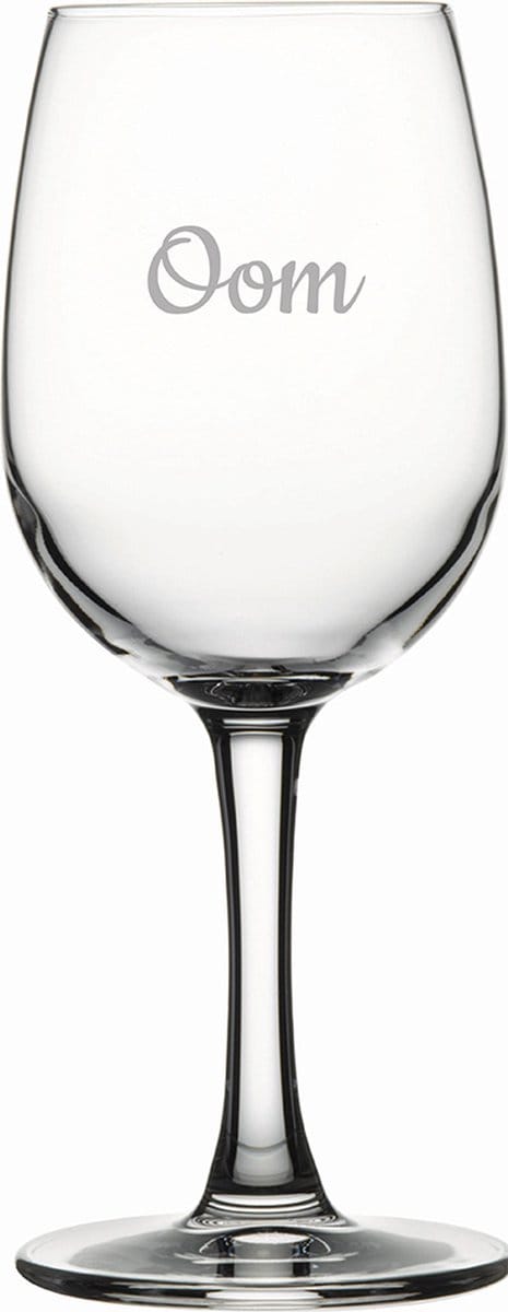 Gegraveerde witte wijnglas 26cl Oom