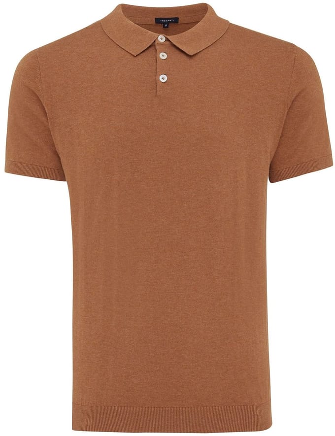 TRESANTI | TREVOR I Basic gebreide polo katoen cashmere | Brown | Size M