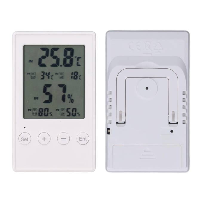 Luchtvochtigheids- en Temperatuurmonitor Multifunctionele Digitale Hygrometer Thermometer met Sonde voor Thuis gray