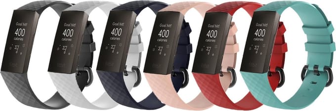 KELERINO. Siliconen bandje geschikt voor Fitbit Charge 3 / Charge 4 - 6-pack - Herfst - Small