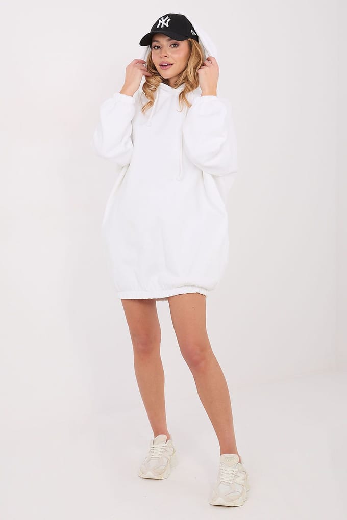 Cozy Motion Hoodie Dress - Off-white / One Size