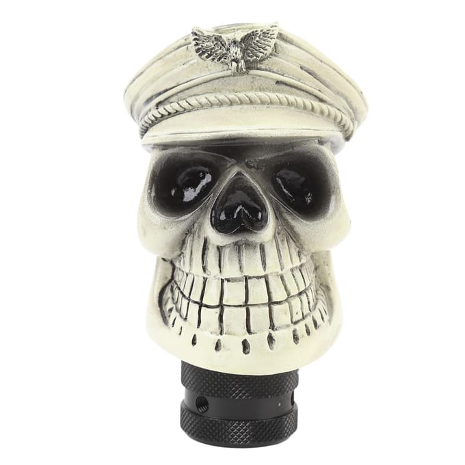 Doodshoofd Versnellingspookknop met 3 Adapters Hars Stabiele Grip Verbeter Rijervaring Universeel beige