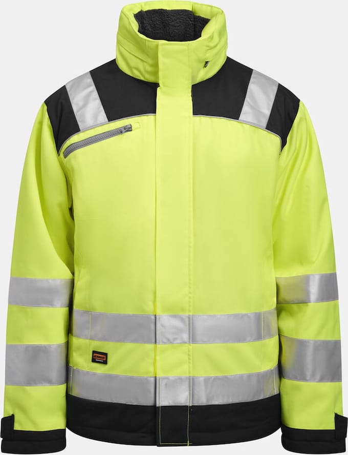 Jobman 1347 Hi-Vis Winter Jacket Star 65134707 - Geel/Navy - L