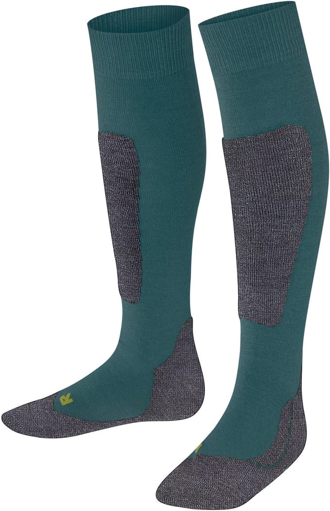FALKE Active Ski warm dik wol functioneel materiaal skisokken kinderen groen - maat 23-26
