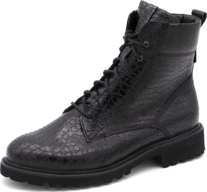 Durea Dames Veterboot - 9722-188-1128 Zwart - Wijdte K - Maat 5 (38)