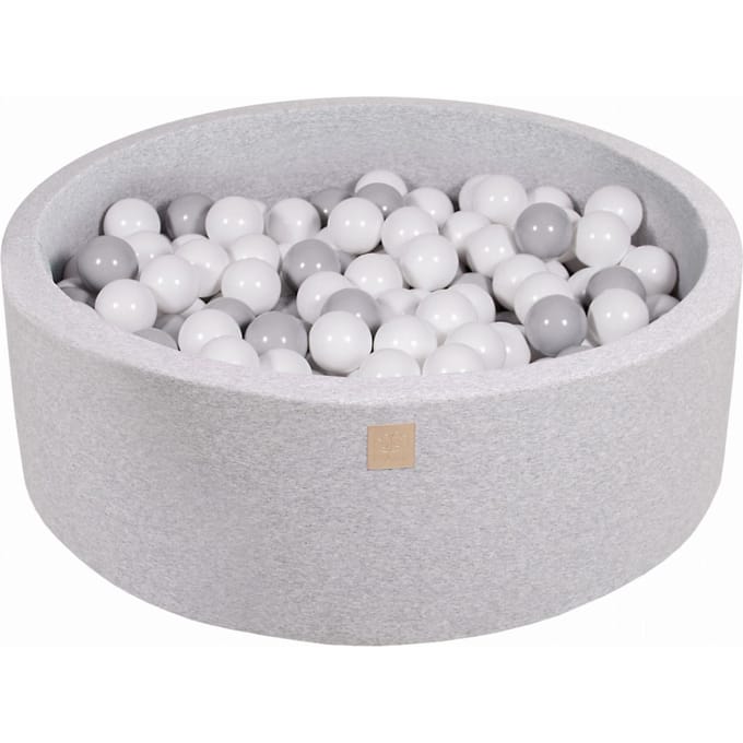 Ballenbak KATOEN Licht Grijs - 90x30 incl. 200 ballen - Grijs, Wit