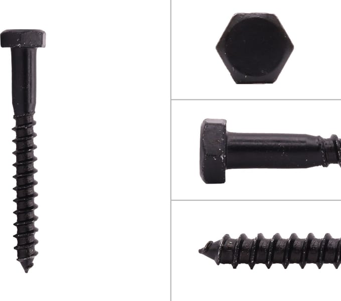 Wovar Houtdraadbouten Zwart M8 x 70 mm | Per 10 Stuks