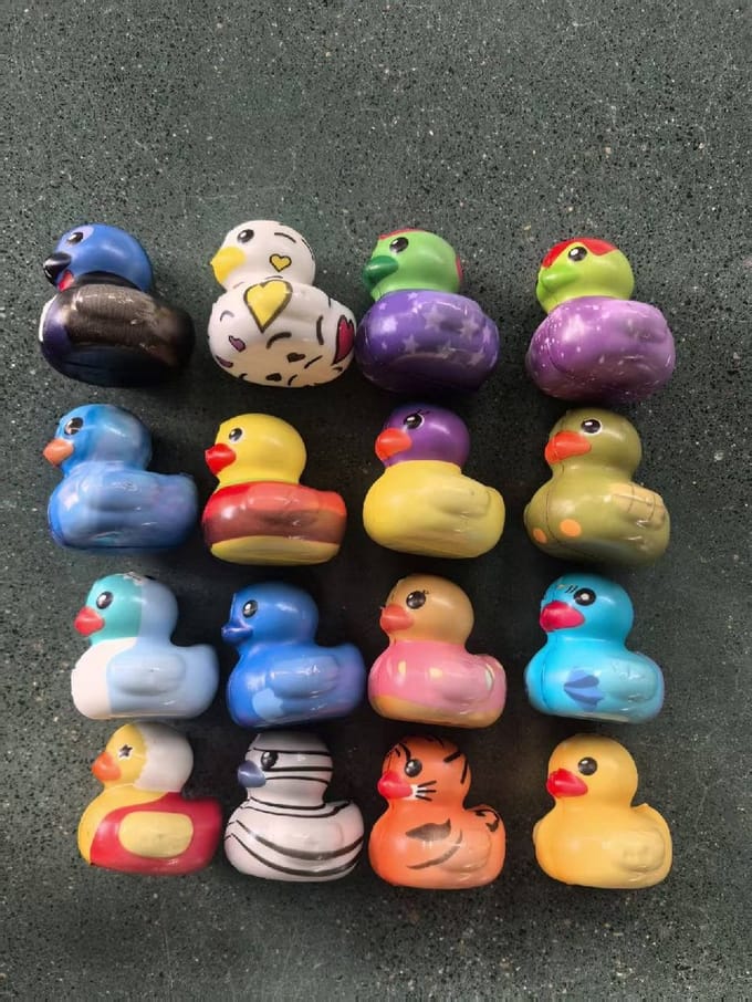 Duckiez Colored Foam Duck Keychain - 24 pcs