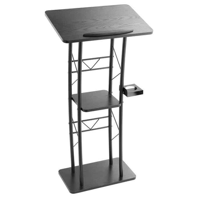 Podiumstandaard 47 inch Gebogen Metalen Lessenaar Opbergplank Klaslokaal Bruiloft