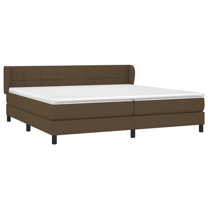 vidaXL - Boxspring - met - matras - stof - donkerbruin - 200x200 - cm