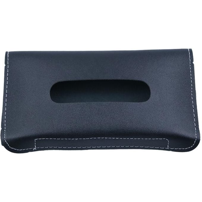 Boîte à mouchoirs en cuir PU, support suspendu pour pare-soleil de voiture, boîtes à mouchoirs de voiture, rangement intérieur automobile, accessoires de décoration noir