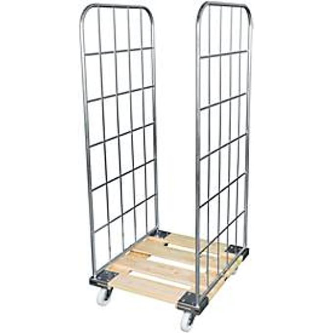 Rolcontainer, 2-zijdig, met houten rolplaat, 1640 mm bruikbare hoogte
