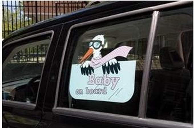 Raamsticker Baby on Board Meisje