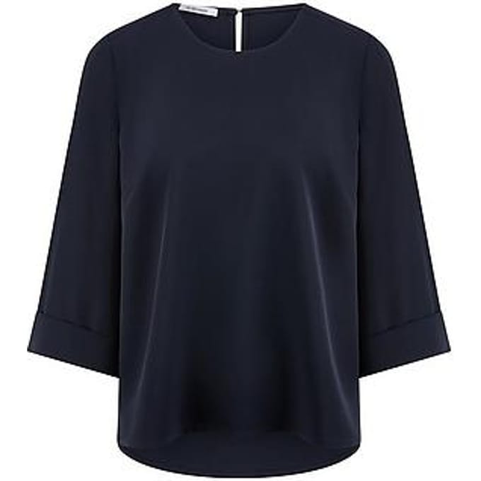 Blouse ronde hals Van Peter Hahn blauw