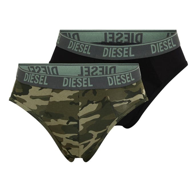 Diesel Dames Camouflage Strings (Verpakking van 3) (Camouflage Groen/Zwart)