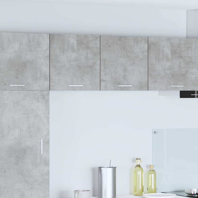 vidaXL - Hangkast - 2 - st - Beton - Grijs - en - Wit - Bewerkt - hout