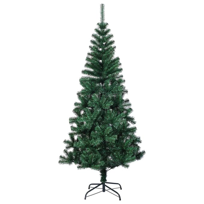 vidaXL - Kunstkerstboom - met - iriserende - uiteinden - 210 - cm - PVC - groen